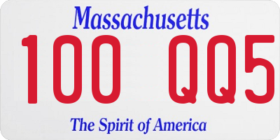 MA license plate 100QQ5