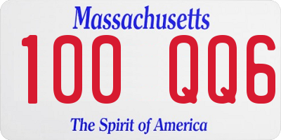 MA license plate 100QQ6