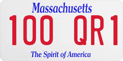 MA license plate 100QR1