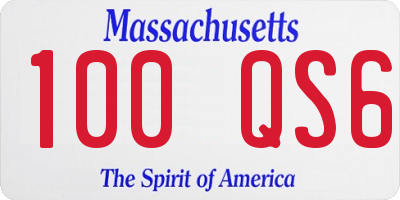 MA license plate 100QS6