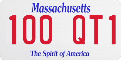 MA license plate 100QT1