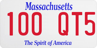 MA license plate 100QT5