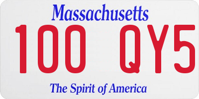 MA license plate 100QY5