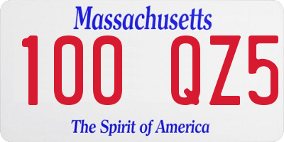 MA license plate 100QZ5