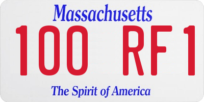 MA license plate 100RF1