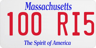 MA license plate 100RI5