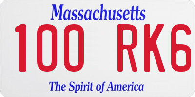 MA license plate 100RK6
