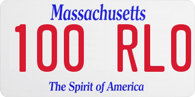 MA license plate 100RL0