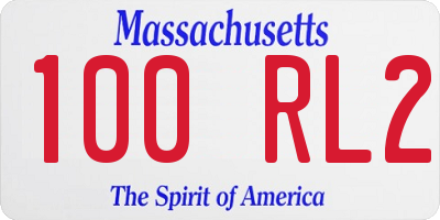 MA license plate 100RL2