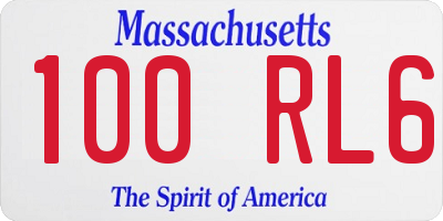 MA license plate 100RL6