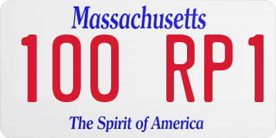 MA license plate 100RP1