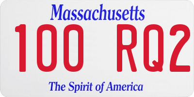 MA license plate 100RQ2