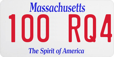 MA license plate 100RQ4