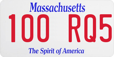 MA license plate 100RQ5