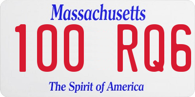 MA license plate 100RQ6