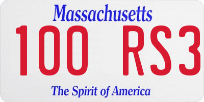 MA license plate 100RS3
