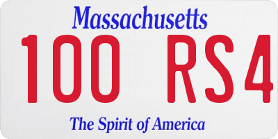 MA license plate 100RS4