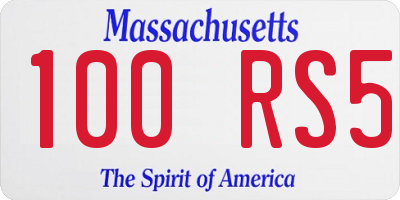 MA license plate 100RS5