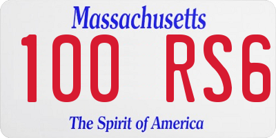 MA license plate 100RS6
