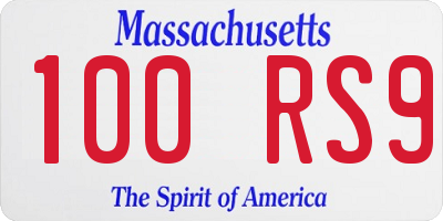 MA license plate 100RS9