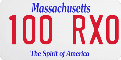 MA license plate 100RX0