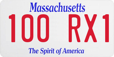 MA license plate 100RX1