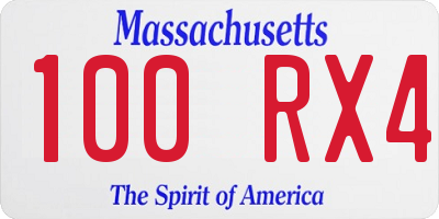MA license plate 100RX4