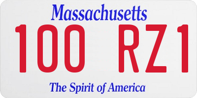 MA license plate 100RZ1