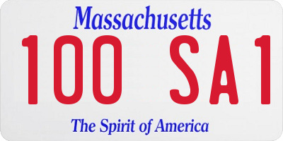 MA license plate 100SA1