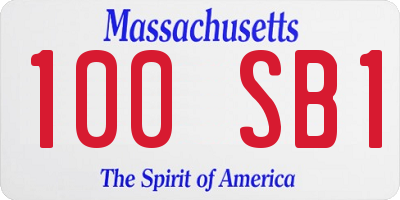 MA license plate 100SB1