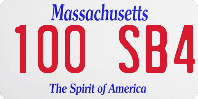 MA license plate 100SB4