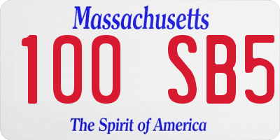 MA license plate 100SB5