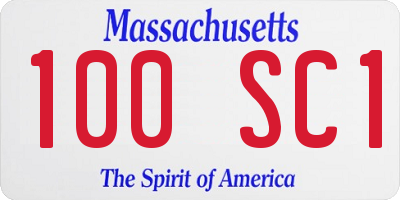 MA license plate 100SC1