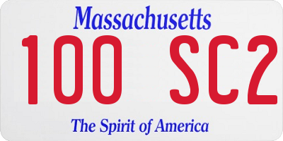 MA license plate 100SC2