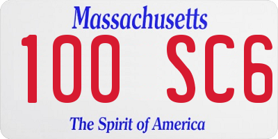 MA license plate 100SC6