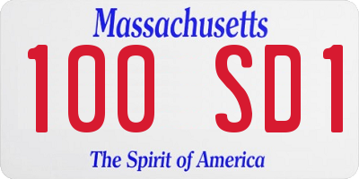 MA license plate 100SD1