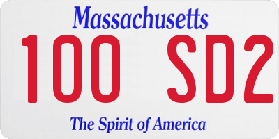 MA license plate 100SD2