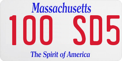 MA license plate 100SD5