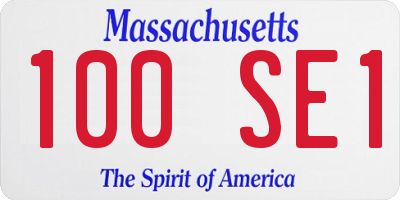 MA license plate 100SE1