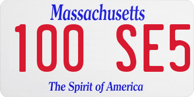 MA license plate 100SE5