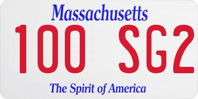 MA license plate 100SG2