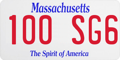 MA license plate 100SG6