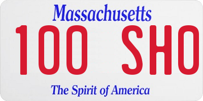 MA license plate 100SH0