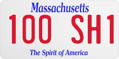 MA license plate 100SH1