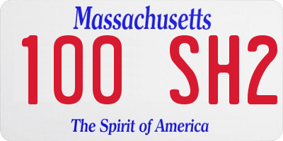 MA license plate 100SH2