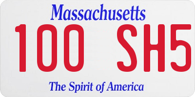 MA license plate 100SH5