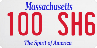 MA license plate 100SH6