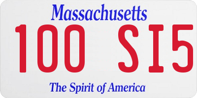 MA license plate 100SI5