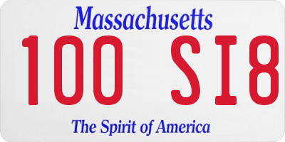 MA license plate 100SI8