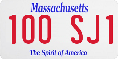 MA license plate 100SJ1